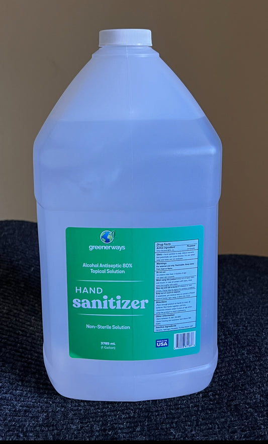 Greenerways Liquid Hand Sanitizer 80% Alcohol Antiseptic Topical Solution ( 1 Gallon )